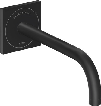 AX Uno Elektroniczna bateria umywalkowa z wylewką 225 mm, ścienna, podtynkowa, Czarny Matowy