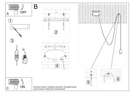 Lampa wisząca EDISON 1 LONG czarny