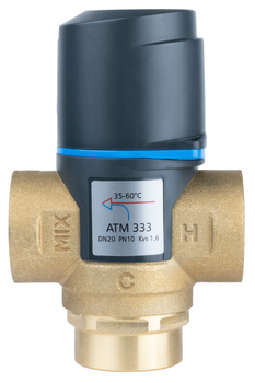 Termostatyczny zawór mieszający ATM 333, DN20, Rp3/4", 35÷60°C, Kvs 1,6 m3/h