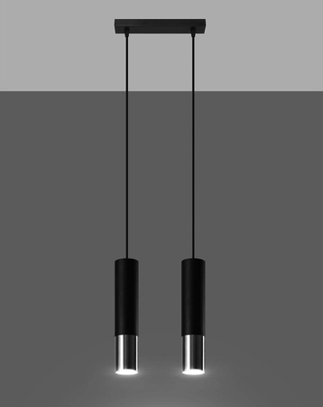 Lampa wisząca LOOPEZ 2 czarny/chrom