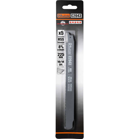 BRZESZCZOT DO PIŁY SZABLASTEJ DO PALET 225MM,HSS-KOBALT,10/14 TPI, 5 SZT/OPAK.