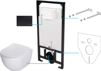 Zestaw WC podtynkowy 6 w 1 biały nero CDEN6ZPW