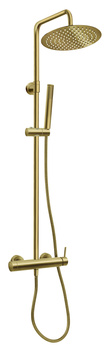 CIRICULUS zestaw natryskowy z deszczownią, złoto szczotkowane