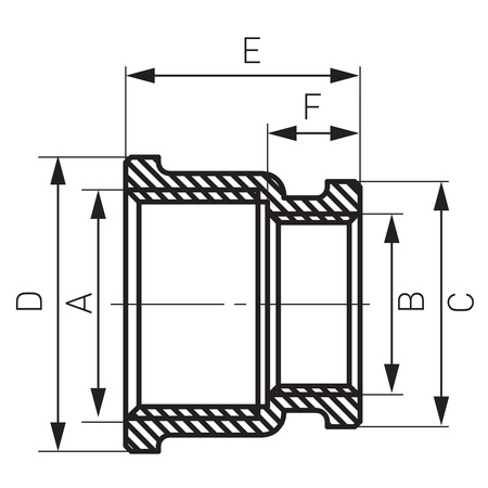 Mufa redukcyjna mosiężna 2" x 1 1-4" żółta