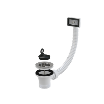 Zestaw odpływowo-przelewowy 6/4", sitko nierdzewne DN70