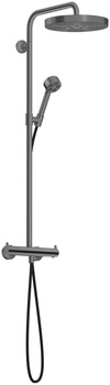AX One Komplet prysznicowy 280 1jet EcoSmart z termostatem, Czarny Chrom Szczotkowany