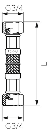 Wąż przyłączeniowy L-40 cm 3-4" x 3-4"