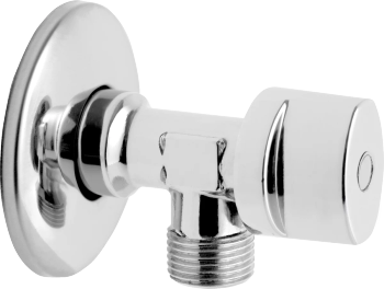 Zawór kulowy kątowy z uchwytem metalowym, z rozetą 1-2" x 3-8"