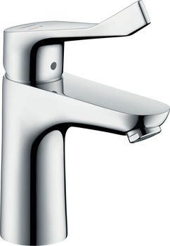 HG Focus Jednouchwytowa bateria umywalkowa 100 CoolStart Care z długim uchwytem 12,1 cm bez kompletu odpływowego, Chrom