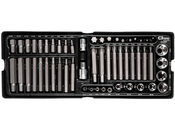 WKŁAD - ZESTAW BITÓW IMBUS H4-H14,TORX T20-T70 I NAS. TORX E4-E24,S2 55 ELEM. + TACKA C1101