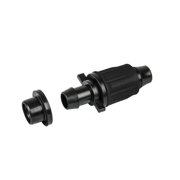 Łącznik QJ do rur kroplujących PE 16mm, wpinka do węża FLAT z uszczelką