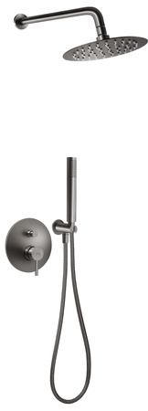 CIRICULUS zestaw natryskowy z baterią natryskową podtynkową 2F, gun metal