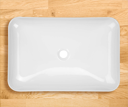 Umywalka ceramiczna nablatowa - 60x40 cm biały CDS 6U6S