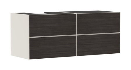 HG Xevolos E Szafka pod szlifowaną umywalkę wpuszczaną w blat/nablatową po lewej str. z 4 sz. 1370/550, Piaskowy Beż Mat. Kolor frontu: Ciemny Dąb