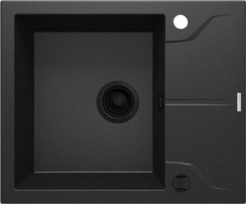 Zlewozmywak granitowy 1-komorowy z ociekaczem grafit metalik nero ZQN G11A