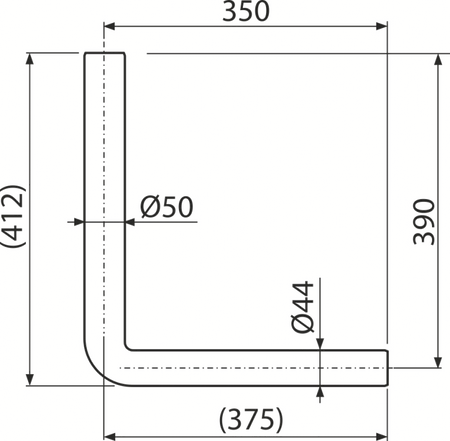 Komplet rur do górnopłuka – kolano DN44/50