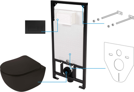 Zestaw WC podtynkowy 6 w 1 nero nero CDENNZPW