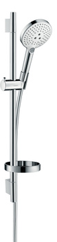 HG Raindance Select S Zestaw prysznicowy 120 3jet z drążkiem 65 cm i mydelniczką, Biały/Chrom