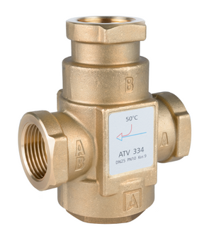 Zawór temperaturowy ATV 334, DN25, Rp1", kvs 9, 50°C
