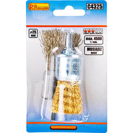 SZCZOTKA DO WIERT. PĘDZELKOWA 25 MM MOSIĄDZOWANA