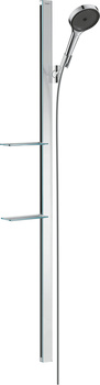 HG Rainfinity Zestaw prysznicowy 130 3jet EcoSmart z drążkiem 150cm i półkami, Chrom