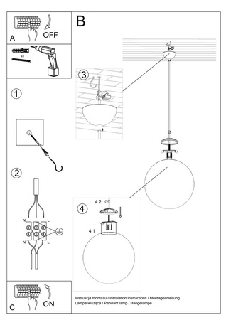 Lampa wisząca UGO 30 złota