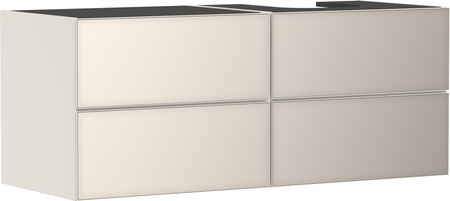 HG Xevolos E Szafka pod szlifowaną umywalkę wpuszczaną w blat/nablatową po pr. str. z 4 sz. 1370/550, Piaskowy Beż Mat. Kol. fr: Piaskowy Beż Metal.