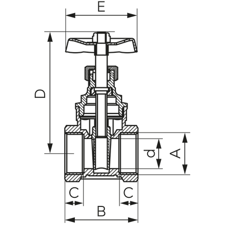 Zawór zasuwany GW-GW, 1"