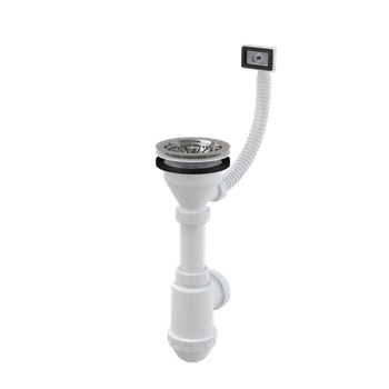 Syfon zlewozmywaka z elastyczną rurą, sitko nierdzewne DN115