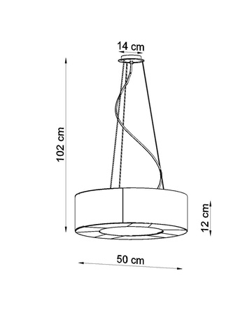 Żyrandol SATURNO SLIM 50 biały