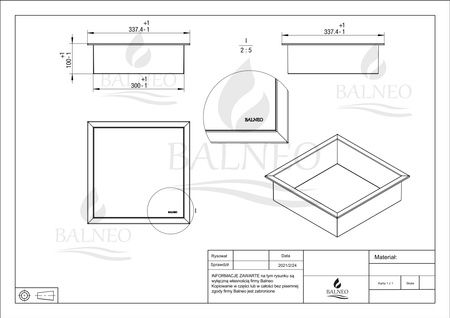 WALL-BOX ONE - Półka wnękowa INOX 30x30x10 cm