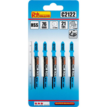 BRZESZCZOT DO WYRZ. METAL "T" HSS  76MM,21 TPI,KRZYWE CIĘCIE (T218A) 5 SZT/OPAK.