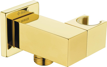 Przyłącze kątowe kwadratowe z uchwytem na słuchawkę złoty NAC Z58K