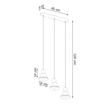 Lampa wisząca TALEJA 3 biała [E27]