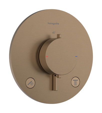 HG Ecostat Comfort S Bateria termostatyczna do 2 odbiorników, podtynkowa, Brąz Szczotkowany