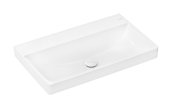 HG Xelu Q Umywalka wpuszczana w blat 800/480, szlifowana bez otworu na baterię, bez przelewu, SmartClean, Biały