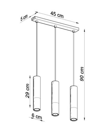 Lampa wisząca LOOPEZ 3L czarny/złoty