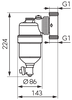 Magnetyczny separator zanieczyszczeń 1", Montaż pionowy/ poziomy/ ukośny, nakrętno - nakrętny