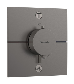 HG ShowerSelect Comfort E Bateria termostatyczna do 2 odbiorników, podtynkowa, Czarny Chrom Szczotkowany