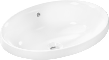 HG Xuniva D Umywalka wpuszczana w blat 550/400 bez otworu na baterię, z przelewem, SmartClean, Biały