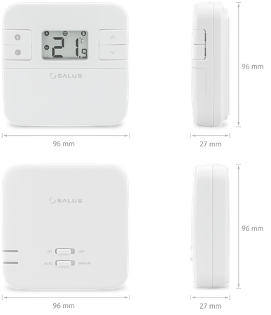 Salus bezprzewodowy, natynkowy elektroniczny termostat RT310RF, dobowy
