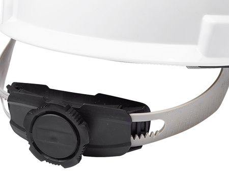 KASK OCHRONNY BIAŁY HDPE, 4-PUNKT. MOCOWANIE, CE
