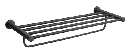 SMILE wieszak na ręcznik z półką, czarny