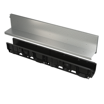 Odwodnienie zewnętrzne szczelinowe asymetryczne 160 mm, stal ocynkowana