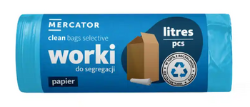 Worki do segregacji, papier, 120l, niebieskie