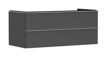 HG Xelu Q Szafka pod umywalkę nablatową z 2 szufladami 1180/550, Szary Diament Matowy, Kolor uchwytów: Chrom