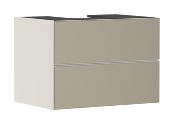 HG Xevolos E Szafka pod szlifowaną umywalkę wpuszczaną w blat/nablatową z 2 szufladami 780/550, Piaskowy Beż Matowy, Kolor frontu: Brąz Strukturalny