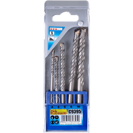 WIERTŁA DO BETONU 4-10 MM 5 ELEM. PLASTIKOWE PUDEŁKO