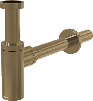 Półsyfon umywalkowy DN32 DESIGN, GOLD-mat szczotkowany