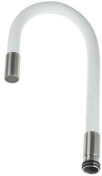 Wylewka do baterii zlewozmywakowych Luno - elastyczna elastyczna biały, stal Luno ABA W72W